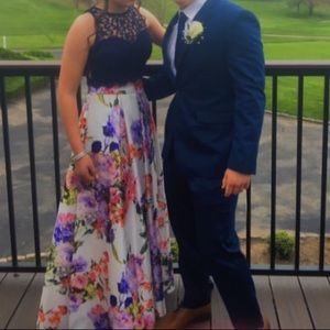 FLORAL 2 PIECE PROM DRESS